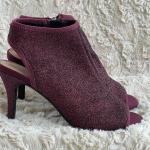 Aubrey Lynn Glitter Peep Toe Heels